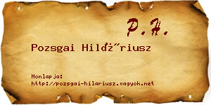 Pozsgai Hiláriusz névjegykártya